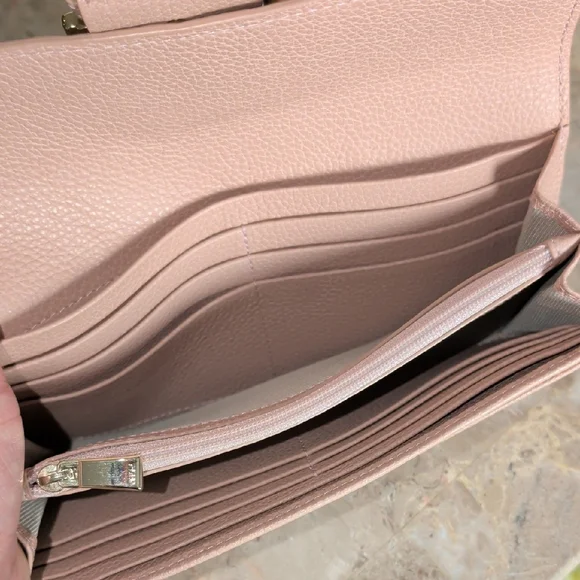 Furla Blush Leather Wallet with Gold Buckle - Picture 8 of 11
